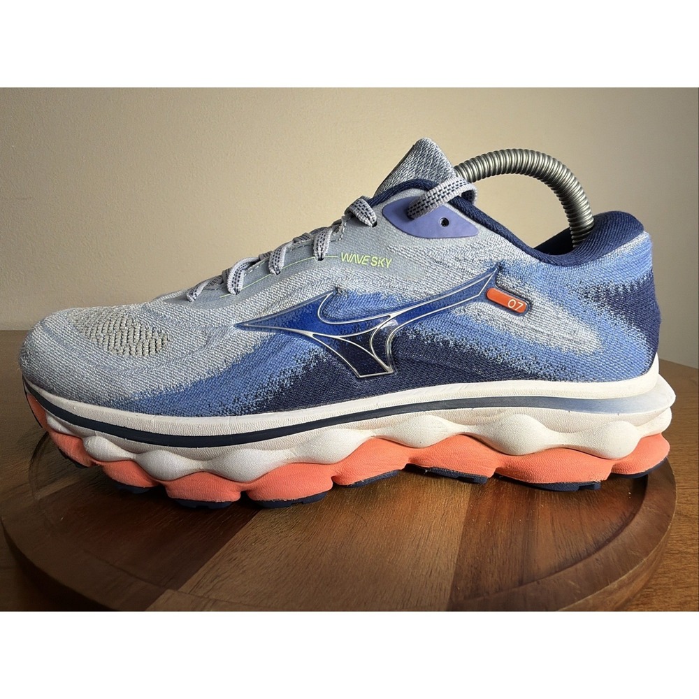 Mizuno Wave Sky 7 Womens Blue Pink Running Shoes Sneakers J1GD230221 Size 10